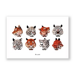 お好みのイラストカード（キャンバス加工）3枚セット【91.tigers】 1枚目の画像