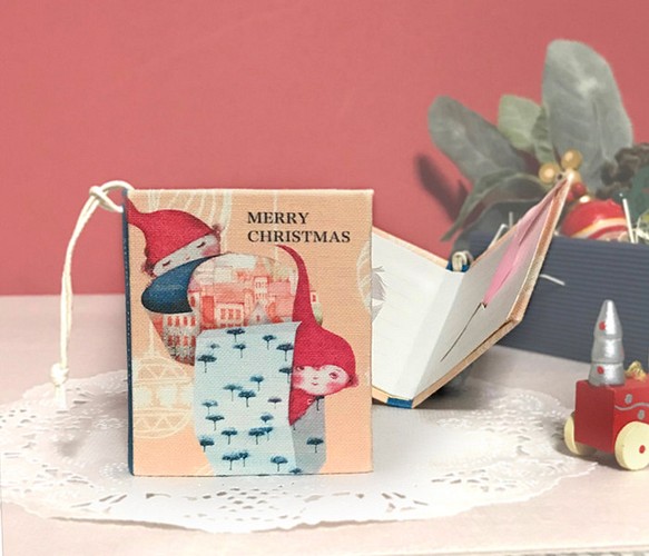 [Creema限定]布製ブック型メッセージカード（クリスマスA) 1枚目の画像