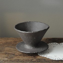 無釉陶器のコーヒードリッパー -黒- 1枚目の画像