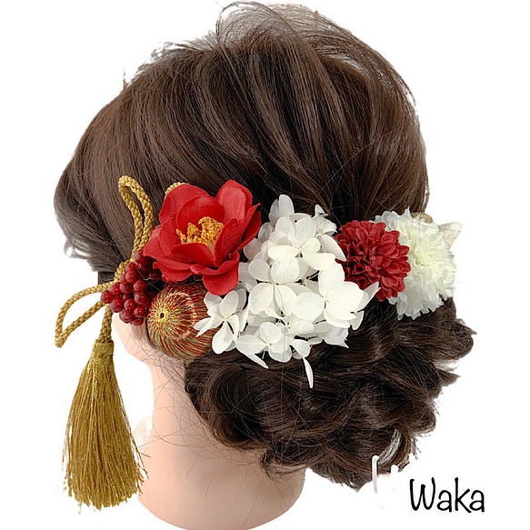 赤椿　 結婚式　成人式　卒業式　振袖　袴　和装髪飾りapd3