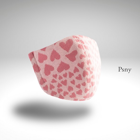PSNY 蓬鬆針織可愛心粉色面膜 KN03 第1張的照片