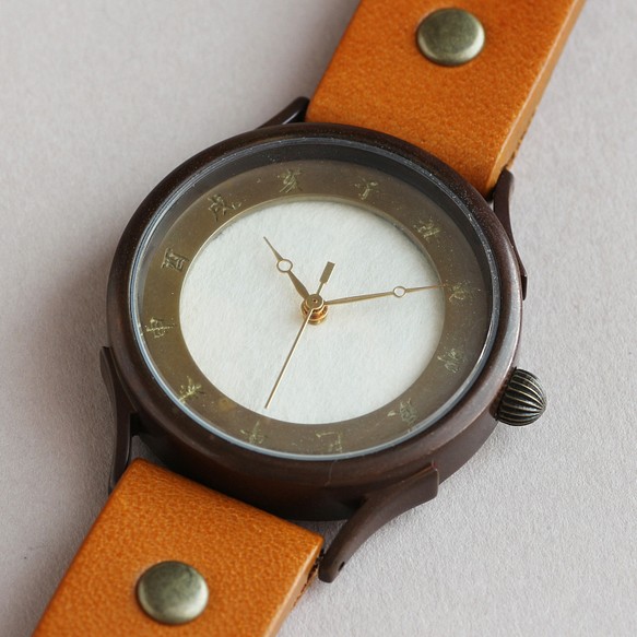 Hon Mino紙錶盤L尺寸WJ-001 002 MADE IN JAPAN手工手錶To木皮革 第1張的照片