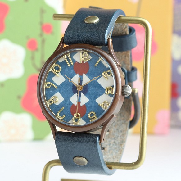 國產Kyochiyogami錶盤珠WJ-004 L大小日本製造手工製作的手錶To木皮革 第1張的照片