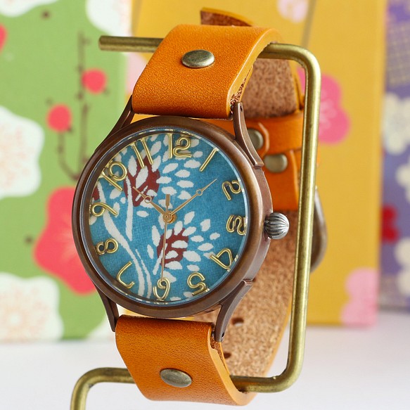 國產Kyochiyogami錶盤Nanten WJ-004 L尺寸MADE IN JAPAN手工手錶chi木皮革 第1張的照片
