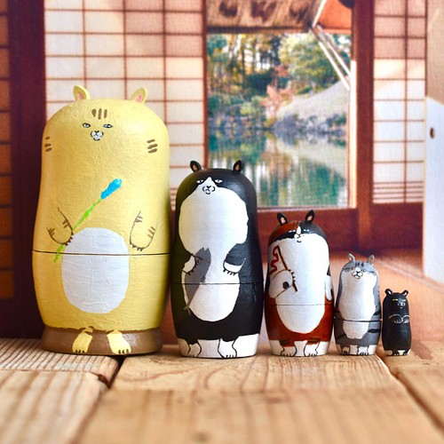 日本猫のマトリョーシカ その他置物 Cinematic Forest 通販｜Creema