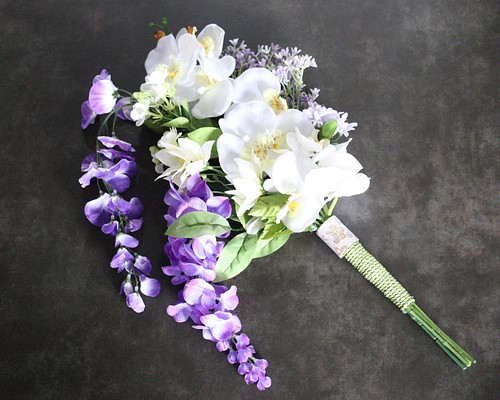 結婚式 和婚 和装前撮り ブライダル 胡蝶蘭と藤の花の和風