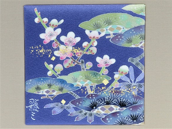 【松竹梅】染パネル　伝統工芸品⋆結婚祝い⋆銀婚式⋆新築祝い⋆正月飾り⋆インテリアとして日本の四季を楽しんで。　 1枚目の画像