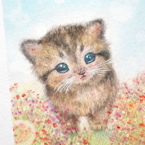 返品交換不可】 窓辺の猫ちゃん ハンドメイドパステル画 絵画アート 