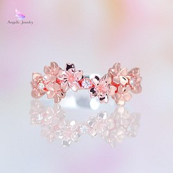 花あかり -桜リング- Birth stone ver. ダイヤモンド(春限定販売) 指輪