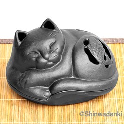 南部鉄器 置物 アロマ 香炉 蚊遣り 猫 日本製 1枚目の画像