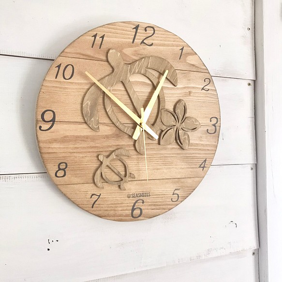Ｐｒｅｍｉｕｍ Ｌｉｎｅ ハワイアン ウッド クロック 木製 時計