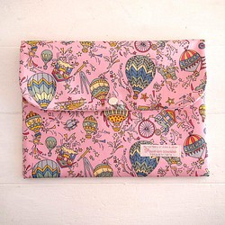 リバティ 母子手帳ケース ナラスカイ/ピンク B6サイズ マルチケース 1枚目の画像