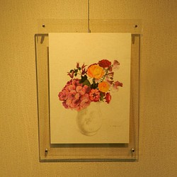 目玉☆送料無料 絵画「花瓶の花」F4・油彩画・原画・裏紐付き 美術品