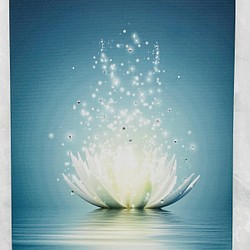 癒しのアートパネル 「sparkle」スワロ ラインストーン  蓮の花 リラックス インテリアパネル 1枚目の画像