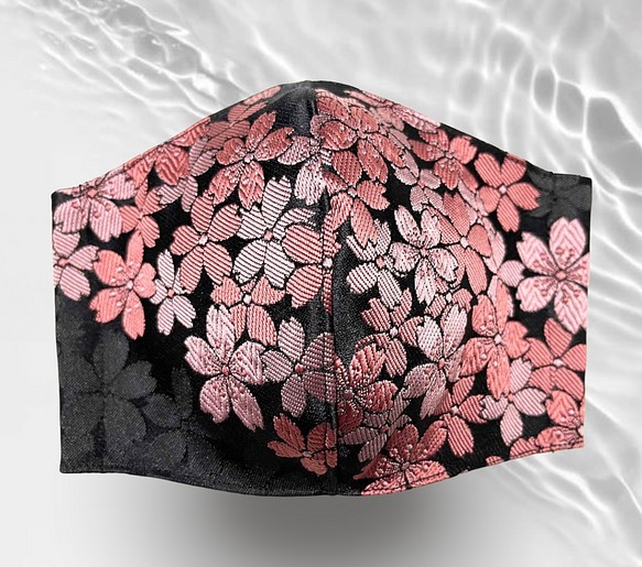 Kinran櫻花紋黑色✖️粉色櫻花紋夜櫻立體佈面具魅力1個 第1張的照片