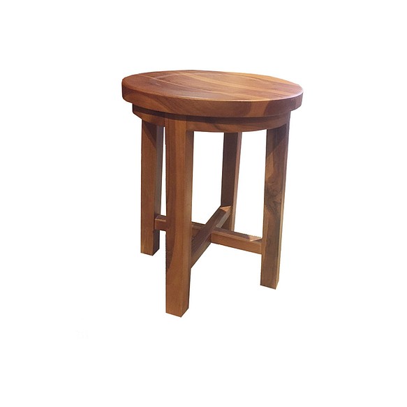 【吉迪市柚木家具】柚木簡約造型圓板凳 椅凳 椅子洗澡椅 ETCH012 第1張的照片