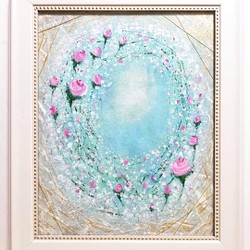 薔薇のトンネル』絵画 アート 癒し ガーデン インテリア ピンク