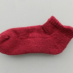 亞麻絨及踝襪（酒紅色）女士 22-24cm 第1張的照片