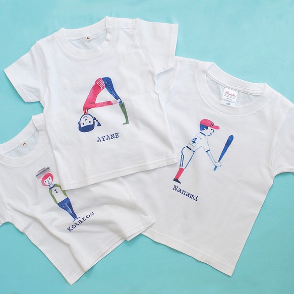 名入れ】ABC DESIGN イニシャル Tシャツ(80-150) 子供服 3 GA RA SU