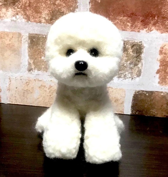 『受注製作』羊毛フェルト　犬　ビジョンフリーゼ　ハンドメイド　ぬいぐるみ　ペットロス　うちの子 1枚目の画像