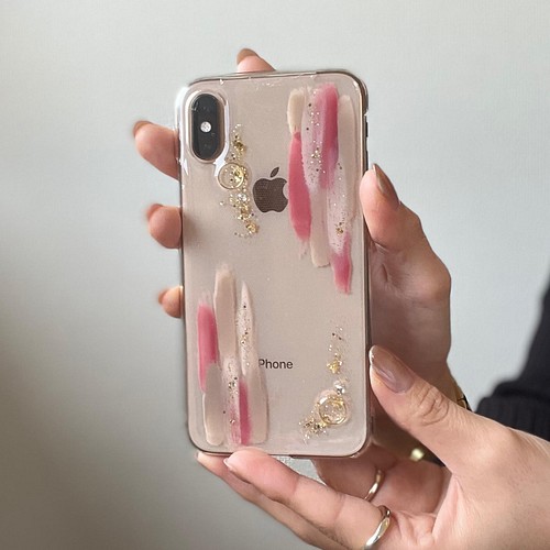 くすみピンク ベージュニュアンススマホケース Iphone Androidほぼ全機種対応 クリアケース ハード Tpu スマホケース カバー Riri Design 通販 Creema クリーマ ハンドメイド 手作り クラフト作品の販売サイト