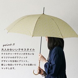 竹傘 吹花灰 Rain and Shine Long Umbrella ALCEDO 161020 遮陽傘雨傘 小花紋灰 第5張的照片