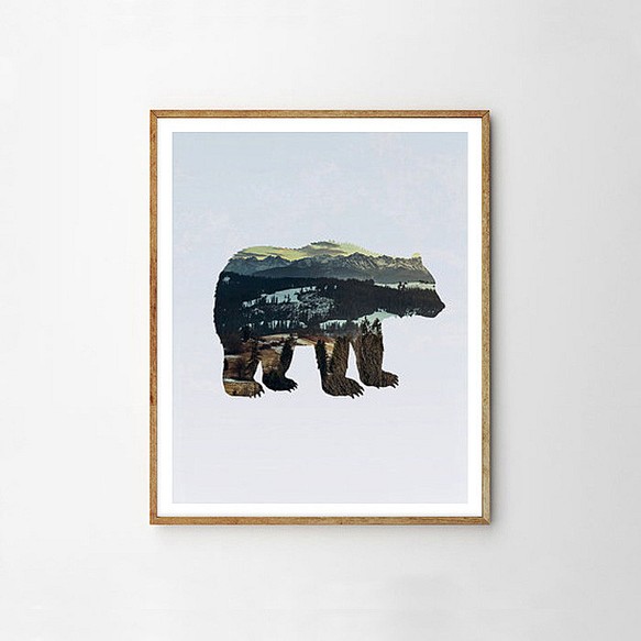 カリフォルニア大自然 ベアー 熊さん ART ポスター 1枚目の画像