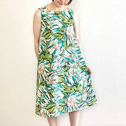 Protea 喇叭連衣裙 [S ~ L] 綠色 第1張的照片