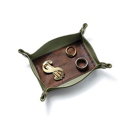 皮革製造托盤[olive]/TRAY[OLIVE]小袋子雜貨禮物皮革 第1張的照片