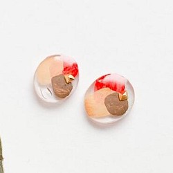 ペイント耳飾り【石榴】‐ざくろ‐ 1枚目の画像