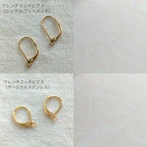 フランス　アンティーク　スタッド　ピアス　18k　お花　金細工　　通販できます