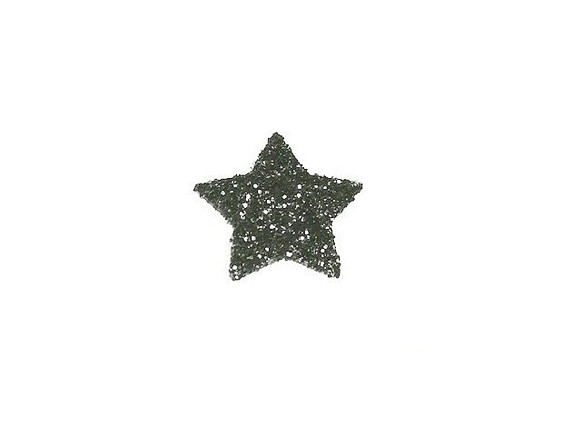 キラキラワッペン星スター/ブラックラメグリッター/選べるサイズ アイロンシール 1枚目の画像