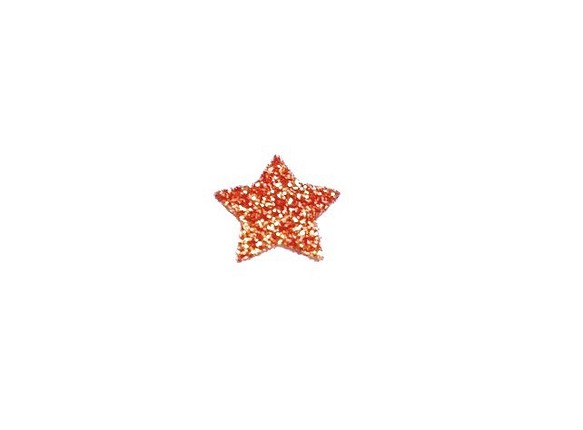 キラキラワッペン星スター/カッパーラメグリッター/選べるサイズ アイロンシール 1枚目の画像