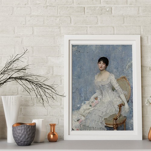 NO.176】エレガントなフリルドレス絵画アートポスター☆中世ヨーロッパ 
