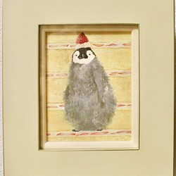 ペンギン/ショート　penguin/piece of cake 日本画 1枚目の画像