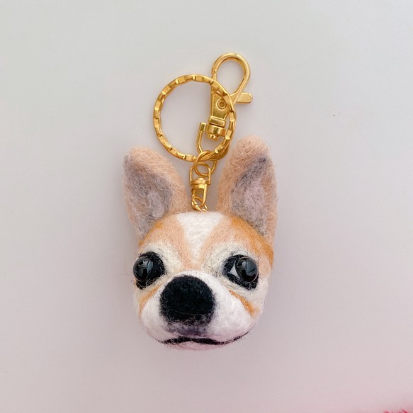 羊毛氈 客製化寵物頭像鑰匙圈/別針/識別證夾 第1張的照片