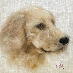 羊毛フェルト　犬ポートレート　オーダーメイド　肖像画 1枚目の画像