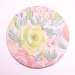 使いやすい！マウスパッド・淡い花柄イラスト（丸型） 1枚目の画像