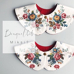 『bouquet bib』 4wayスタイ／リバティプリント［Sussex］✖️レッド／記念日などの『ハレ』の日に✵ 1枚目の画像