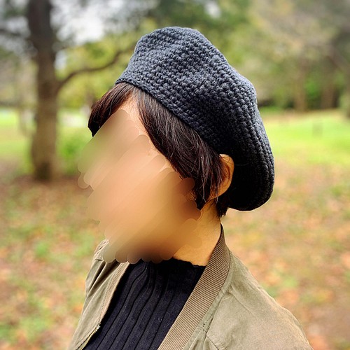 手編み 5色のシンプル 大人ニットベレー帽 帽子 アンバー 通販｜Creema 