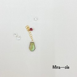 14kgf★天然石【ラブラドライト×ガーネット】ネックレスチャーム ～Mira-cle～ 1枚目の画像