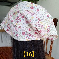 ♥SOLD!♥【【16】医療帽子　ケア帽子　バンダナキャップ〈フラワー〉 1枚目の画像