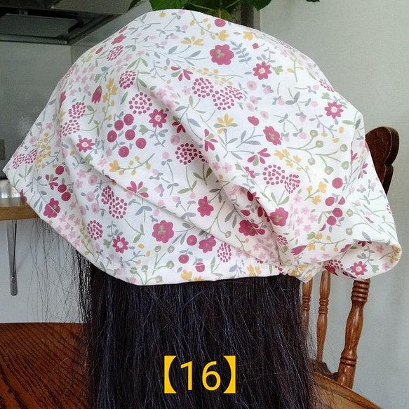 ♥SOLD!♥【【16】医療帽子　ケア帽子　バンダナキャップ〈フラワー〉 1枚目の画像