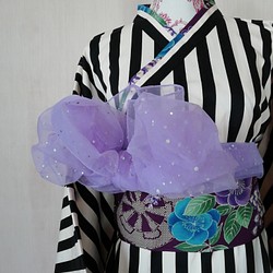 ＜再販＞紫藤の和ドレス＊＊飾り帯つき＊＊ 1枚目の画像