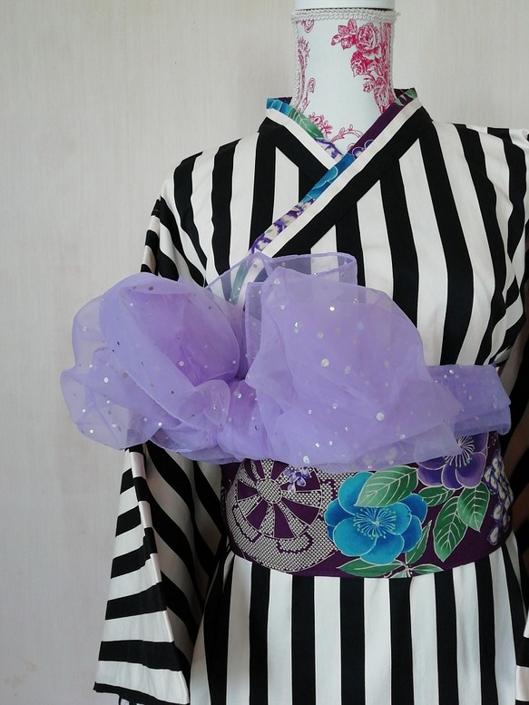 ＜再販＞紫藤の和ドレス＊＊飾り帯つき＊＊ 1枚目の画像