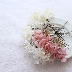 白くすみピンク25輪セット❤プリザーブドフラワーヘッドパーツ♥ウェディング 成人式 卒業式 髪飾り 1枚目の画像