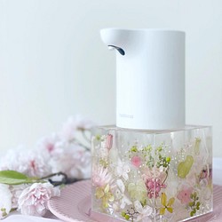 完成品】ハーバリウムオートディスペンサー（泡ハンドソープ電池式）桜