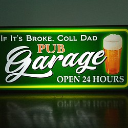 アメリカン ガレージ パブ スナック ビール 酒 GARAGE3 サイン 看板 置物 雑貨 LED2wayライトBOX 1枚目の画像