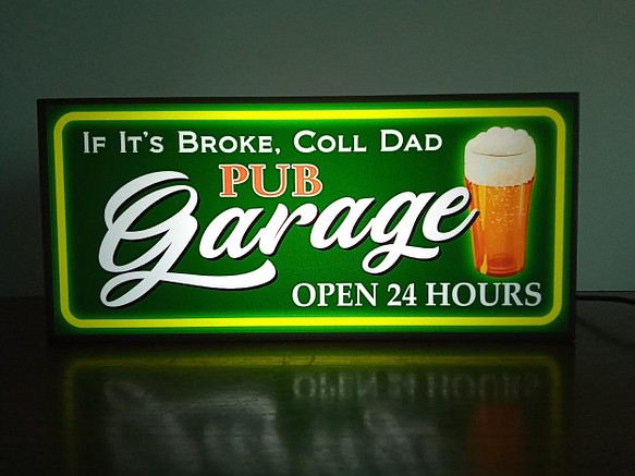 アメリカン ガレージ パブ スナック ビール 酒 GARAGE3 サイン 看板 置物 雑貨 LED2wayライトBOX 1枚目の画像