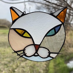 猫図鑑【オッドアイ】《猫サンキャッチャー》ステンドグラス 1枚目の画像